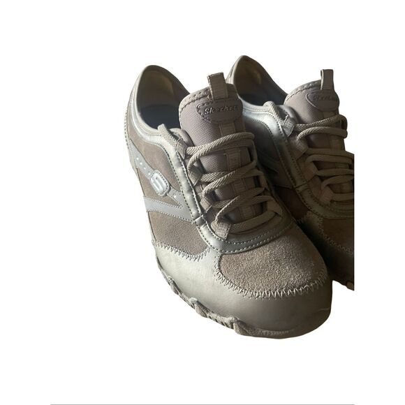 Skechers Womens Brown and Gold Lace Up Walking Athletic Sneakers Shoes Size 9.5 - Picture 2 of 12